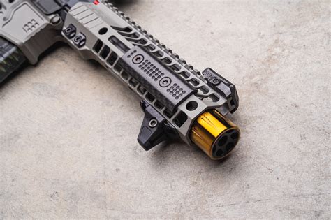The most clamping force on the market. . Ar9 muzzle device